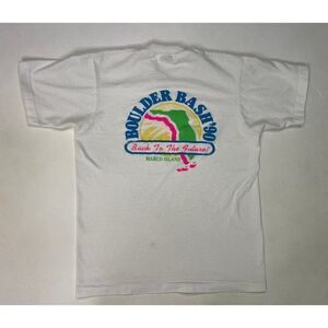 VINTAGE Boulder Bash Marco Island 1990 T-shirt Women Medium 90s Single Stitch